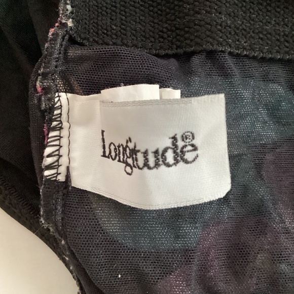 Longitude One Piece Swimsuit Black With Tropical Floral Women’s Size 10 - Picture 4 of 9